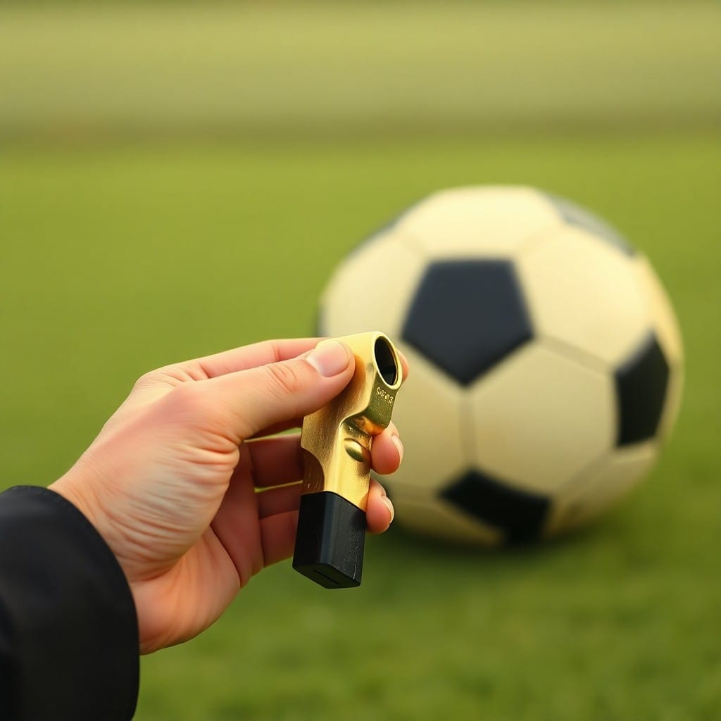 historia del silbato del árbitro en el fútbol